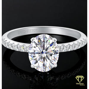 Bague de fiançailles de luxe en diamant de laboratoire taille poire VVS, en argent sterling 925, bijou de mariage classique et élégant - Product Image 1