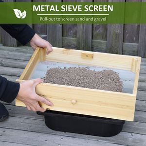 Tavolo da Lavoro per Giardinaggio con Setaccio in Metallo, Ganci e Lavello, Stile Naturale - Product Image 5