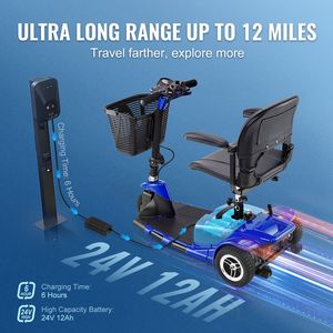 Scooter de Movilidad Plegable de 3 Ruedas de Alta Resistencia para Adultos y Personas Mayores, Scooter Eléctrico para Discapacitados con Alcance de 12 Millas - Product Image 4