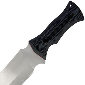 Cuchillo de Caza Grande Hecho a Mano con Hoja Dentada de Acero Inoxidable, Mango de Micarta y Funda de Cuero, Personalizable OEM, Cuchillo de Camping - Product Image 4