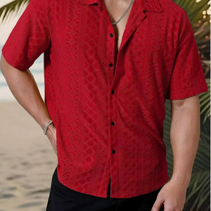 เสื้อเชิ้ตผู้ชายไซส์ใหญ่ สไตล์ฮาวาย ลายพิมพ์สร้างสรรค์ เสื้อลำลอง - Product Image 1