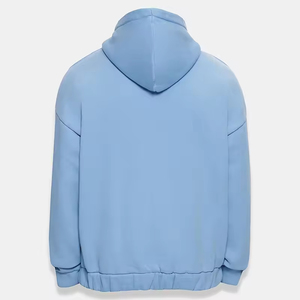 เสื้อฮู้ดดี้ผู้ชายสีฟ้าอ่อนทรงโอเวอร์ไซส์ ทรงปกติ สีพื้น เรียบง่าย ระบายอากาศได้ดี ผ้าเฟรนช์เทอร์รี่ 100% ผ้าฝ้าย เหมาะสำหรับใส่ในฤดูใบไม้ร่วง - Product Image 4