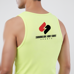 Débardeur en coton sans manches pour homme, idéal pour la gym et le fitness, personnalisable avec logo, respirant, coupe ample, vêtement de sport d'été - Product Image 4