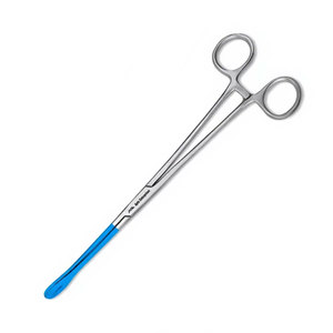 Pinzas de Esponja Recubiertas de Azul de 9.5 Pulgadas, Rectas, Electroquirúrgicas, para Ginecología, Instrumento Quirúrgico de Acero Inoxidable Alemán Antiadherente - Product Image 6