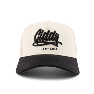 Casquette Snapback Unisexe Personnalisée à 6 Panneaux en Toile 100% Coton Crème et Noir Broderie Style Urbain Chapeau Décontracté pour Adultes Quatre Saisons - Product Image 1