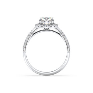 REYES OEM ODM Customized Fine Jewelry GRA Certified <b>925</b> Sterling <b>Silver</b> Round Cut 1.38 Carat Moissanite Halo <b>Rings</b> For Women - Product Image 5
