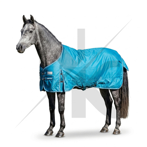 Horse Accessories Lightweight Horse Blanket Waterproof Breathable Turnout Rug Outdoor Equine Rain <b>Sheet</b> with Neck Cover - Product Image 2