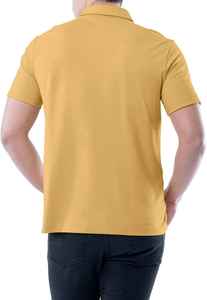 Polo de Verano Personalizado de Alta Calidad en Color Amarillo, 100% Algodón con Spandex, Talla Grande, Manga Corta, Ropa Casual para Hombre, Camiseta de Golf - Product Image 3