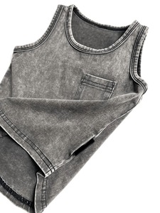 Débardeur Homme Oversize Sans Manches en Coton Doux de Haute Qualité 100% Coton Lavé à l'Acide, Gilet Personnalisé avec Logo Frontal, Style Hip Hop Urbain - Product Image 5
