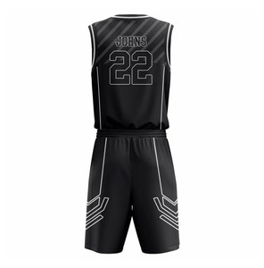 Ensemble Maillot et Short de Basketball Personnalisé Sublimé – Col en V, Sans Manches, Anti-Transpiration, Polyester, Unisexe Adulte – 22 Noms d'Équipes - Product Image 4