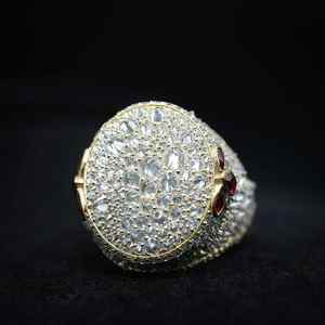 Anillo Personalizado de Plata de Ley 925 con Diseño de Gato, Estilo Hiphop, con Diamantes y Moissanita, Joyería Fina para Hombre, para Boda, Sin Reseñas Aún - Product Image 1