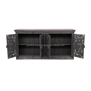 Tablero lateral de madera negra de alta calidad con 4 puertas de madera y muebles Vintage de almacenamiento Tablero lateral de nuevo diseño para hotel y hogar - Product Image 4