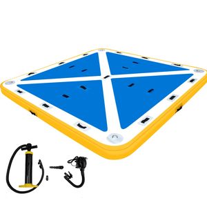 Plataforma Flotante Inflable de 8x5 Pies con Bomba de Aire Eléctrica para Deportes Acuáticos en Lagos y Mares - Product Image 6