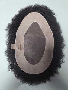 Prótesis Capilar Afro Taz con Base Mono, Cabello Remy y Base de Encaje y PU para Hombres - Negro Africano Bangladesí - Product Image 5