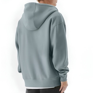 เสื้อฮู้ดซิปยาวสีเทาแบบกำหนดเองพร้อมโลโก้สั่งทำ แขนยาว สำหรับผู้ชาย เสื้อผ้าแฟชั่นสตรีทแวร์ ขายส่ง OEM - Product Image 2