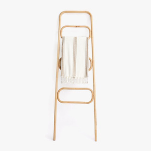 Multi-function Natural Rattan Towel <b>Rail</b> Ladder Decorative Bathroom <b>Racks</b> for Hanging Towels - Product Image 2