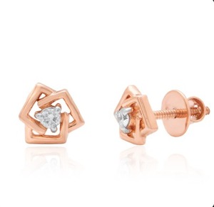 Pendientes de Diamantes Naturales, Oro de 14 Quilates, Corte Brillante Redondo, Joyería de Moda para Bodas, Fiestas y Compromisos, Regalo para Mujer, Talla Estándar - Product Image 2