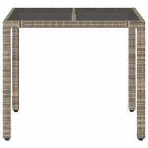 Mesa de Jardín Resistente de Ratán PE Gris con Vidrio Templado y Acero con Recubrimiento en Polvo - Product Image 4