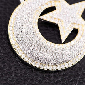 Pendentif lettre G serti de strass, plaqué or 18 carats, bijoux hip hop pour homme - Product Image 3