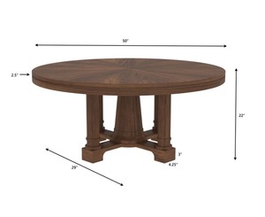 Ensemble de salle à manger traditionnel en bois, table ronde 5 pièces, chaises à dossier plein, style antique, meubles de maison - Product Image 5