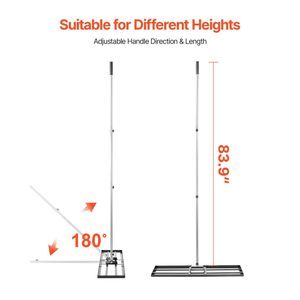 Niveleur de sol en acier au carbone résistant à la rouille, plaque de sol 36x10, 3 niveaux de hauteur, avec manche de 83,9 cm pour le nivellement des pelouses - Product Image 4