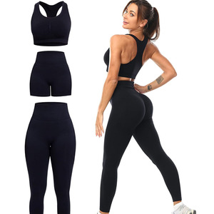 Ensemble de yoga 2 pièces tendance été, marque privée, dentelle, impression logo personnalisée, sans couture, Spandex/Nylon, séchage rapide, short – Vente chaude - Product Image 4