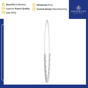 Collar con colgante de diamante cultivado en laboratorio de plata de ley 925 con garantía de calidad del 100% para mujeres, de un proveedor indio certificado por IGI. - Product Image 2