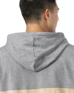 Camiseta con Capucha de Manga Corta para Hombre, Estilo Casual, Bloques de Color, Sudadera con Capucha, Algodón Suave, Gris Beige, Moda Urbana de Verano, Holgada - Product Image 6