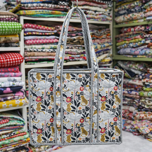 Sac fourre-tout en coton bohème Le Souvenirs Lady Gray, fermeture éclair, poches intérieures, taille 18 pouces, pour le shopping, les voyages et tout le reste - Product Image 2