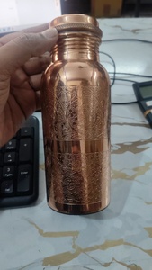 Radhe Enterprises Premium Quality New Design Eco-Friendly Copper Full Etching Classic Style Water <b>Bottle</b> 500ml Customized - Product Image 3