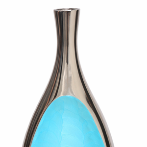 Florero de Aluminio Fundido Cromado Plateado de Lujo, Forma Irregular Moderna, Hecho a Mano, Decoración de Mesa Portátil, Esmalte Personalizable - Product Image 5