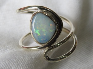 Australian <b>Opal</b> <b>Ring</b> Adjustable-925 Sterling Silver-October Birthstone-<b>Opal</b> Doublets-Handmade Jewelry-Gift For Her-MS - Product Image 3