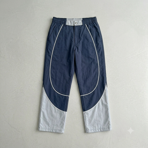 Conjunto Deportivo de Dos Piezas para Hombre de Primera Calidad, Diseño Color Block Azul Marino y Gris, Tejido de Poliéster de Secado Rápido, Otoño - Product Image 5