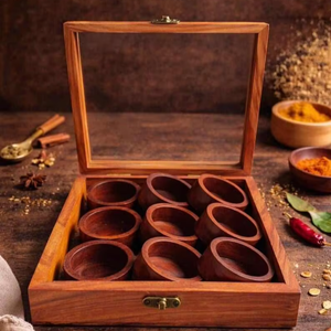 Bulk Wooden Spice Container <b>Box</b> with Compartments for Kitchen Use - Product Image 1