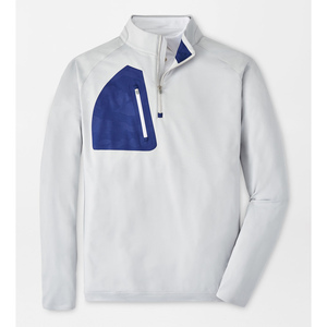 Sweat-shirt gris pour homme à col zippé, manches longues, couleur unie, décontracté, en coton tricoté, avec fermeture éclair, respirant - Product Image 1