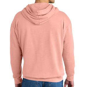 เสื้อฮู้ดผู้ชายสีเทาเฮเธอร์ พิมพ์โลโก้ตามสั่ง ขายส่ง ผ้าฝ้ายฟลีซหนานุ่ม สไตล์สตรีทแวร์ เสื้อกันหนาวมีฮู้ดลำลอง - Product Image 6