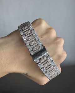 นาฬิกาข้อมือผู้ชายแบบอัตโนมัติ ตัวเรือนสแตนเลสสตีล ประดับเพชรคุณภาพสูง VVS Moissanite กันน้ำ ดีไซน์หรูหรา - Product Image 3