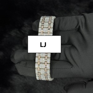 Reloj de Lujo con Incrustaciones de Moissanita, Correa de Acero Inoxidable, Esfera de Cristal, Estilo Hip Hop, Reloj Mecánico para Hombre, Moda Urbana - Product Image 5