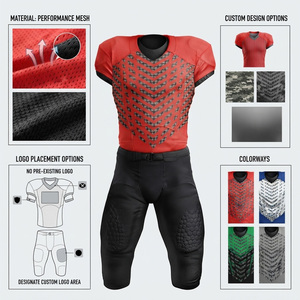Maillot de football américain personnalisé pour homme, rouge et noir, sublimé, manches courtes, respirant, ajusté, vêtements de sport pour adultes - Product Image 6