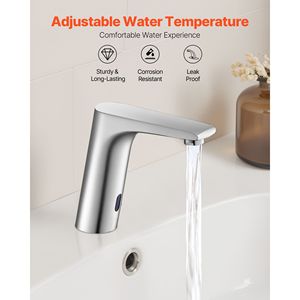Rubinetto per Lavabo Bagno con Sensore di Movimento Senza Contatto, Monocomando Acqua Calda e Fredda Regolabile Automatico - Product Image 4