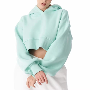 Sudadera Corta para Mujer, Tela de Primera Calidad, 100% Algodón, Servicio OEM, Diseño ODM, Sudadera Moderna con Logotipo Bordado - Product Image 4