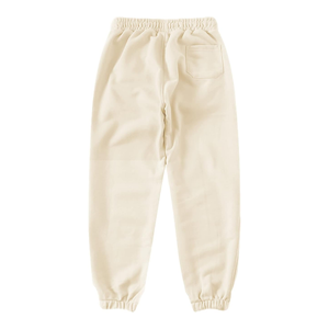 Conjuntos de Chándal para Niños con Capucha Oversize en Color Crema, Pantalones de Chándal de Pierna Recta de Felpa de Algodón Premium, Ropa Cómoda para Estar en Casa - Product Image 5