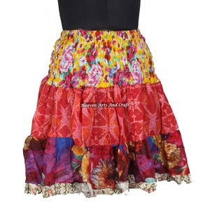 For Girl Gypsy <b>Patchwork</b> Mini Rara Hippy Boho Festival <b>Skirt</b> Boho Stylish Multi Color Patch Cotton Mini Sexy <b>Skirt</b> For Summer - Product Image 2