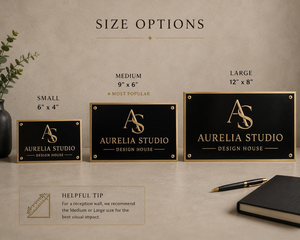 Custom Brass Logo <b>Plaque</b> Personalized Business Name Sign <b>Engraved</b> Office Name Plate Solid Brass Company Sign Professional Door - Product Image 3