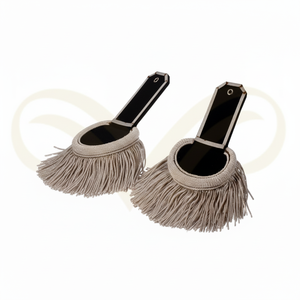 Épaulettes personnalisées noires et grises à franges, réglables, de haute qualité, insignes de grade pour uniforme civil, pour le service - Product Image 2