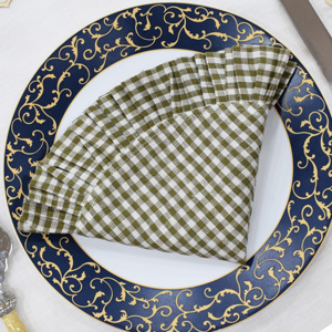 Classic Green Checkered 100% <b>Linen</b> Napkin 60x60cm Handmade <b>Table</b> Decoration Square Washable Reusable Napkin Supplier - Product Image 5
