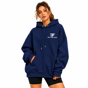 Meilleur fabricant de sweats à capuche surdimensionnés personnalisables pour femmes, en coton 100% de haute qualité, à épaules tombantes et grammage lourd, vierges - Product Image 2
