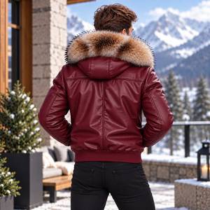Giacca Pelle Uomo | Chaqueta De Cuero Hombre | Veste Cuir Homme | Herren Lederjacke | <b>Men's</b> Premium Leather <b>Summer</b> Bomber <b>Jacket</b> - Product Image 2