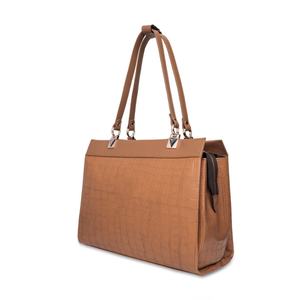 Bolso de Mano de Cuero Premium con Asa Superior en Relieve para Mujer, con Cierre Dorado, Diseño de Lujo, Estilo Clásico, Accesorio de Moda - Product Image 2