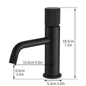 Rubinetto da Bagno Moderno Contemporaneo Nero, Miscelatore Acqua Calda e Fredda, Rubinetto Lavabo Nero Moderno - Product Image 6